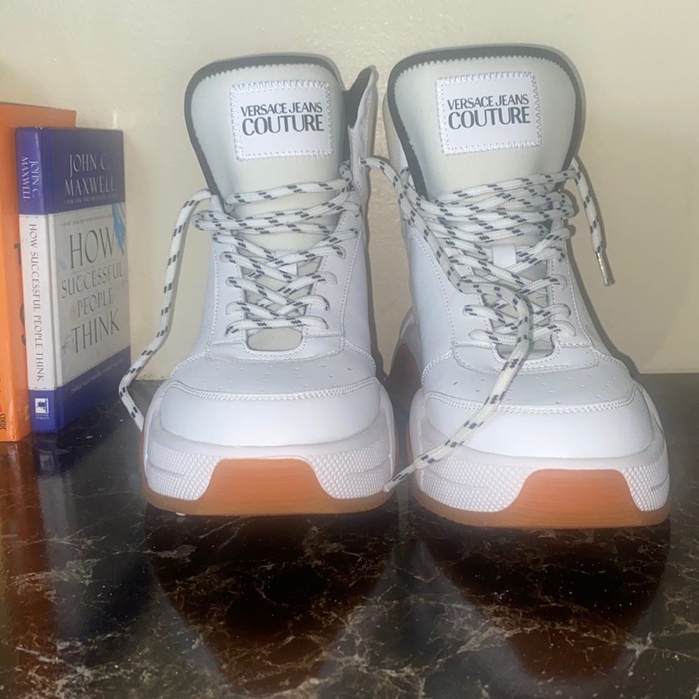 Versace Lace Up Hightop Sneakers